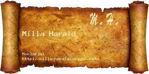 Milla Harald névjegykártya